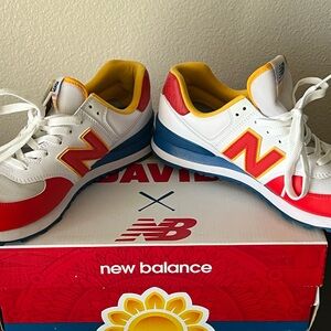 New Balance Red and Yellow Athletic Shoes with Chunky Sole